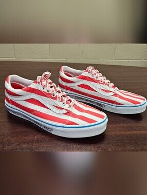 Vans X Where's Waldo Limited Edition Striped Low-Top Sneakers